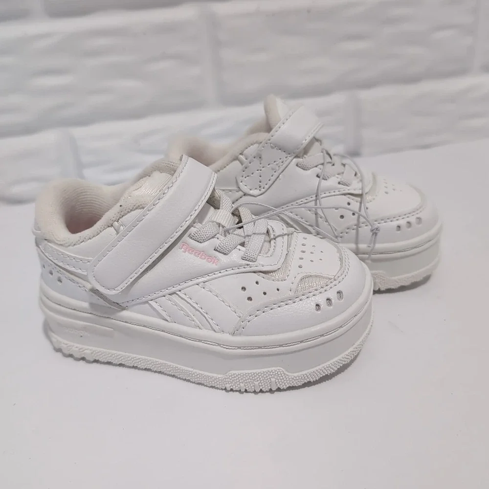 Reebok Toddler Girls Club C Double Platform White Pink size 5c